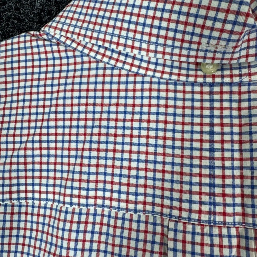 Ralph Lauren Mens 3XB Shirt Red Blue Check‎ Cotton Stretch Button Down Tall